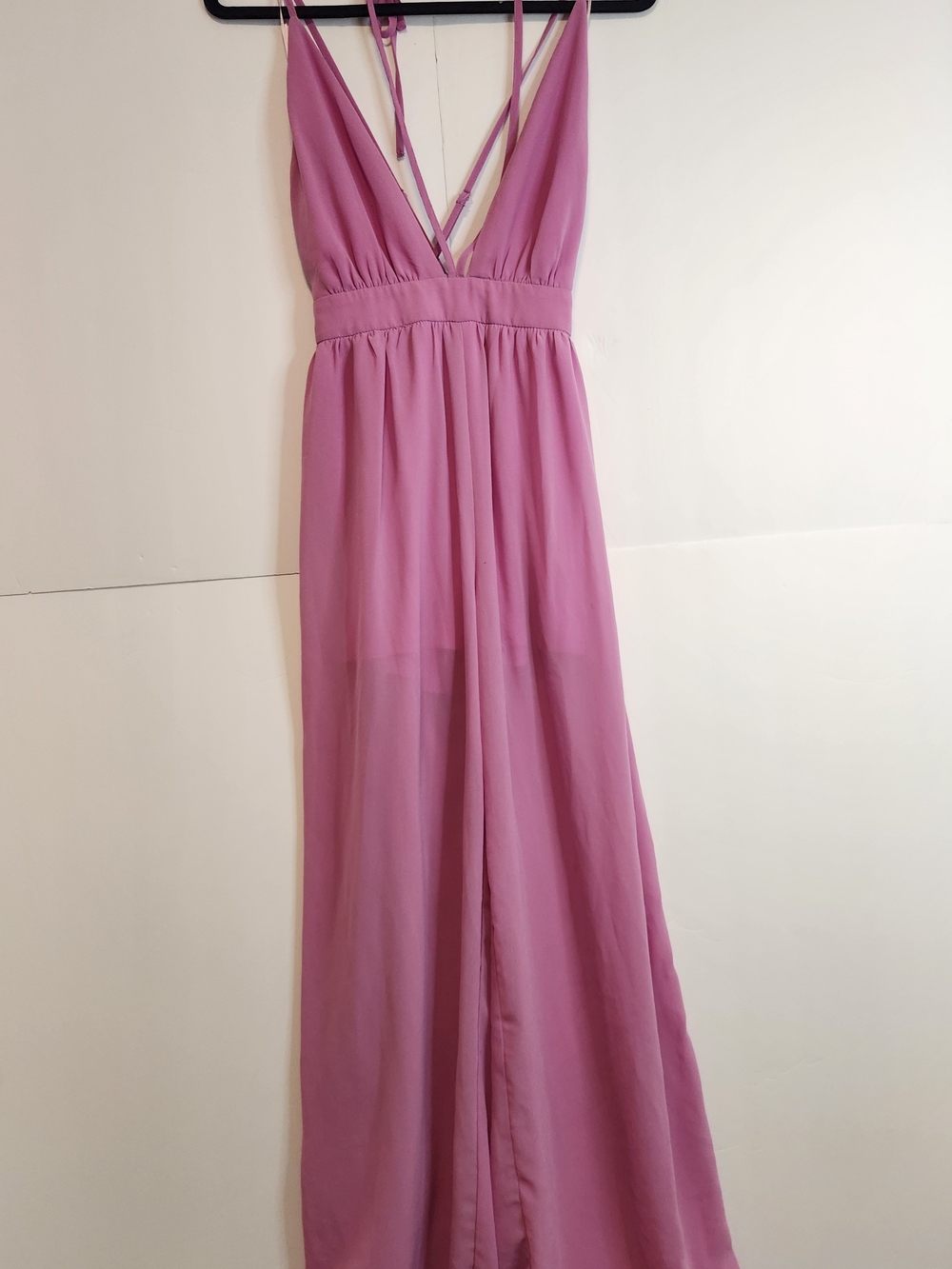 Fashion Nova Lilac Pink Plunge Neck Womens Jumpsuit